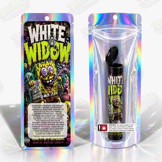 White Widow Preroll Tubes + Mylar Bags
