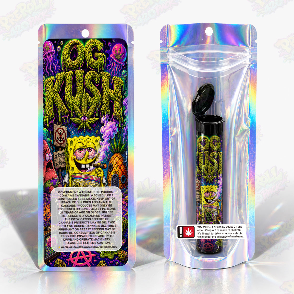 OG Kush Preroll Tubes + Mylar Bags