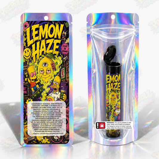 Lemon Haze Pre Roll Tubes + Mylar Bags