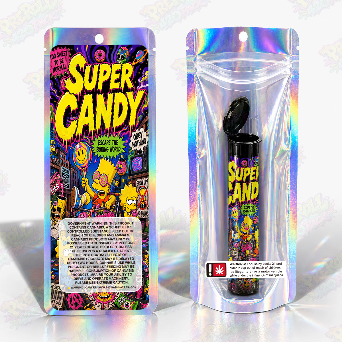 Super Candy Pre Roll Tubes + Mylar Bags