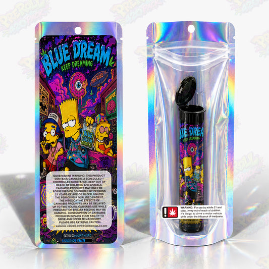 Blue Dream Pre Roll Tubes + Mylar Bags