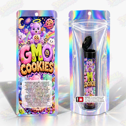 GMO Cookies Pre Roll Tubes + Mylar Bags