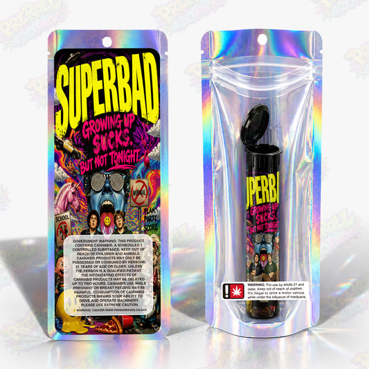 Superbad Pre Roll Tubes + Mylar Bags