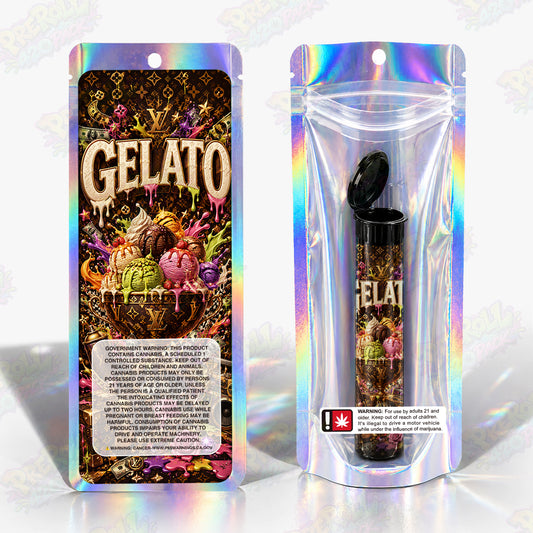 LV Gelato Pre Roll Tubes + Mylar Bags