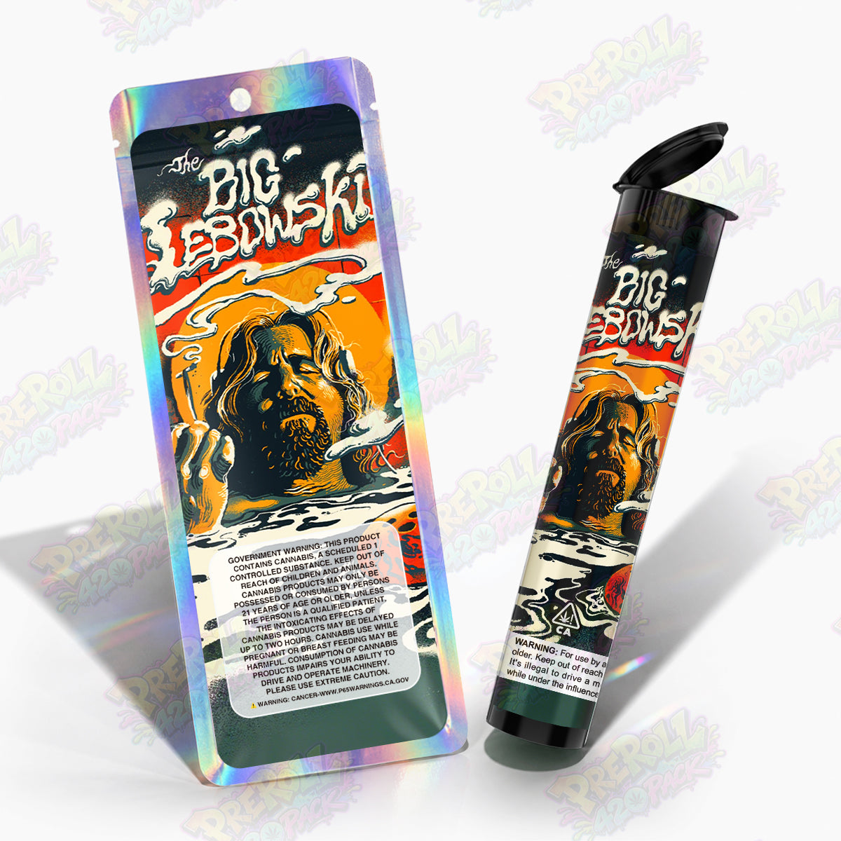 The Big Lebowski Preroll Tubes + Mylar Bags