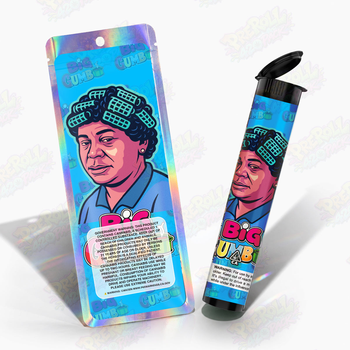 Big Gumbo Preroll Tubes + Mylar Bags