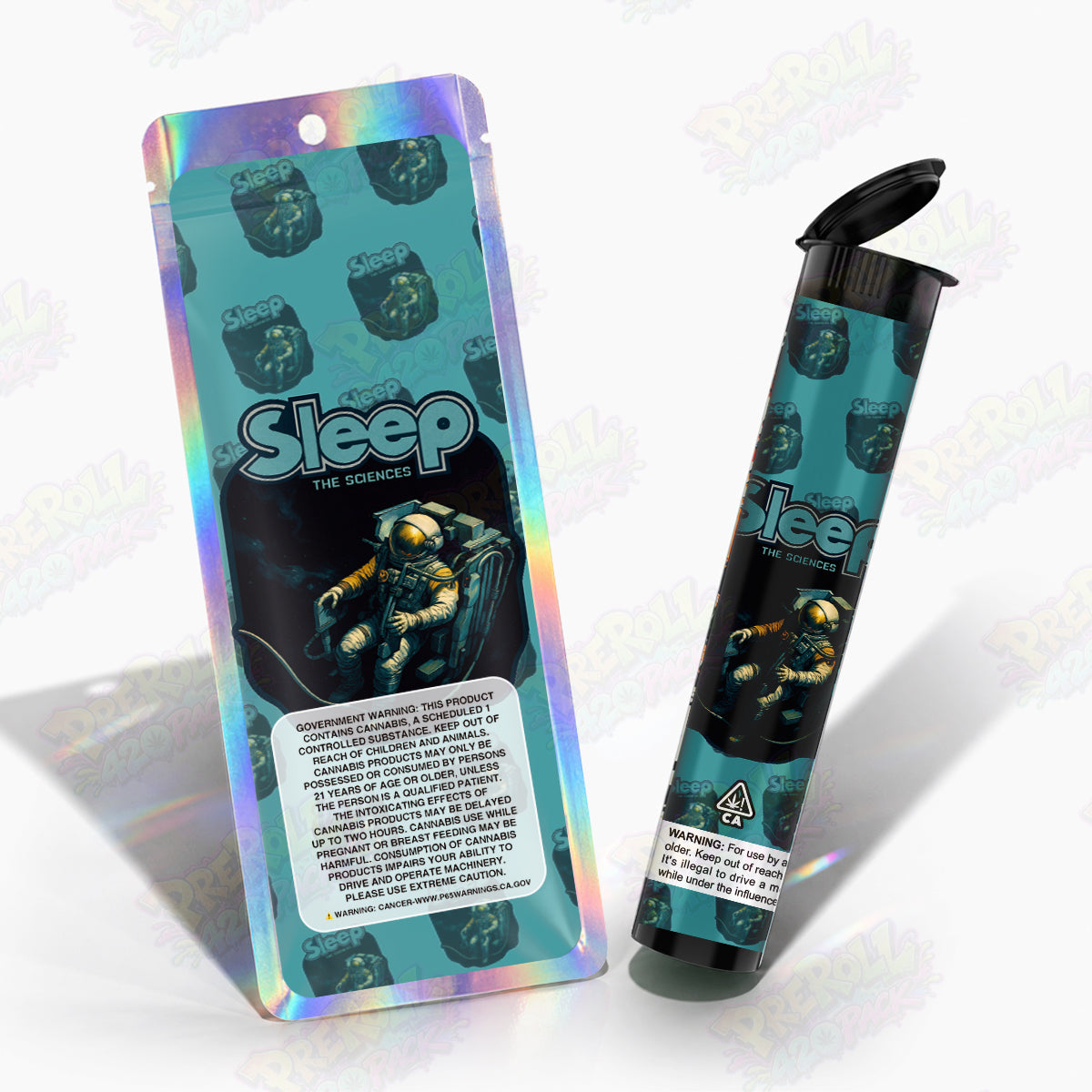 Sleep The Sciences Preroll Tubes + Mylar Bags