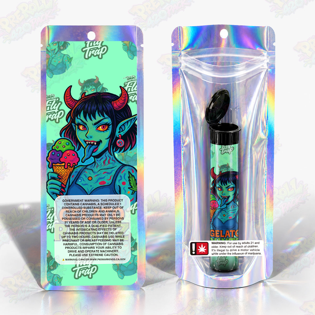 Gelato Runtz Preroll Tubes + Mylar Bags