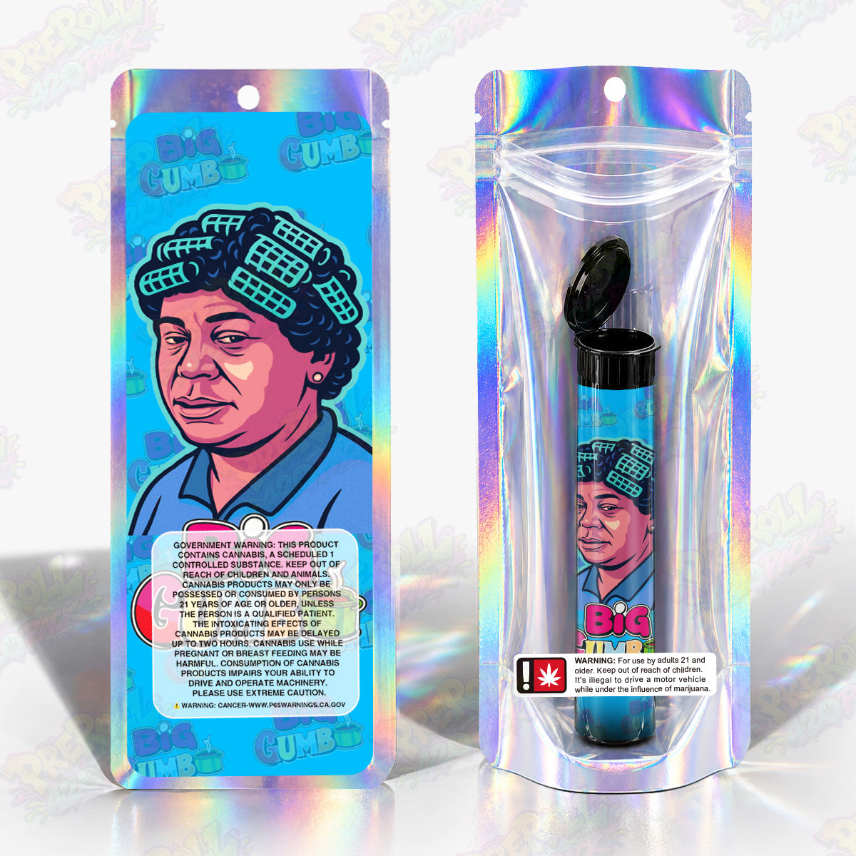 Big Gumbo Preroll Tubes + Mylar Bags