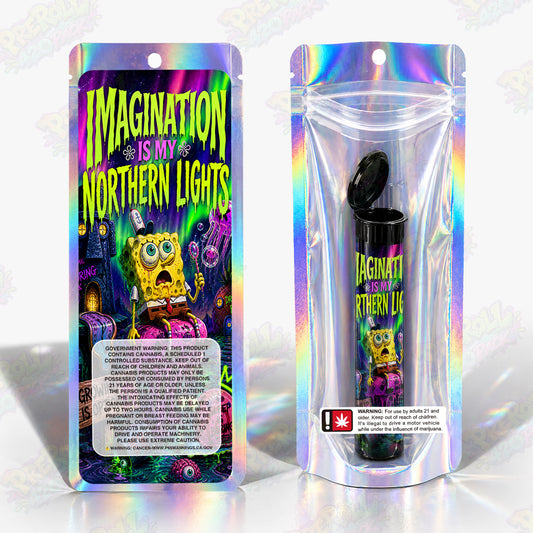 Imagination Is My Northern Lights Preroll Tubes + Mylar Bags