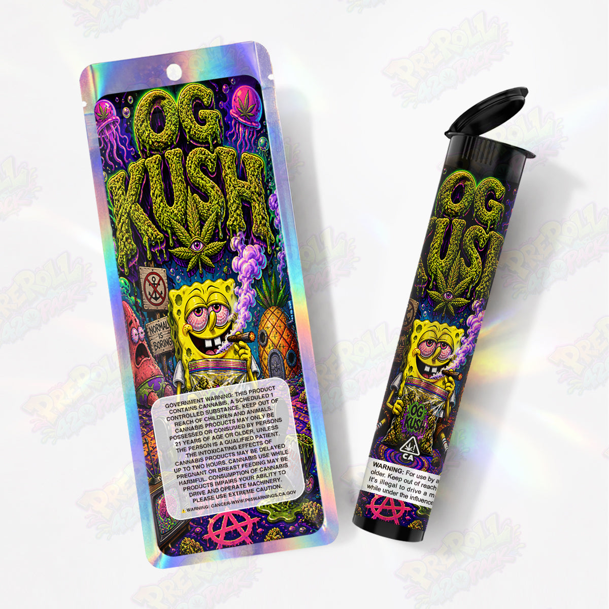 OG Kush Preroll Tubes + Mylar Bags