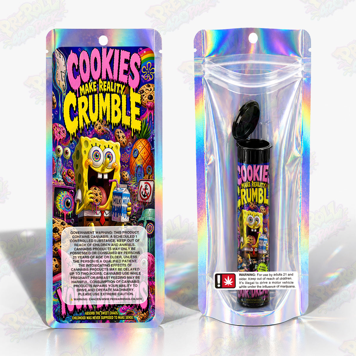 Cookies Crumble Preroll Tubes + Mylar Bags