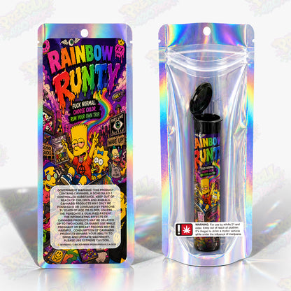 Rainbow Runty Preroll Tubes + Mylar Bags
