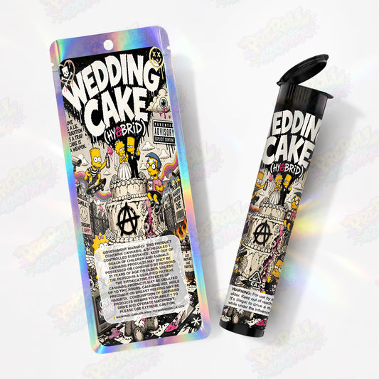 Wedding Cake Pre Roll Tubes + Mylar Bags