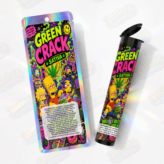 Green Crack Pre Roll Tubes + Mylar Bags