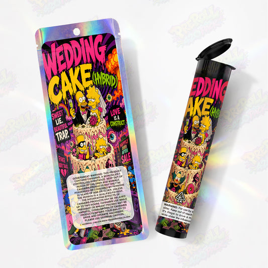 Wedding Cake Pre Roll Tubes + Mylar Bags