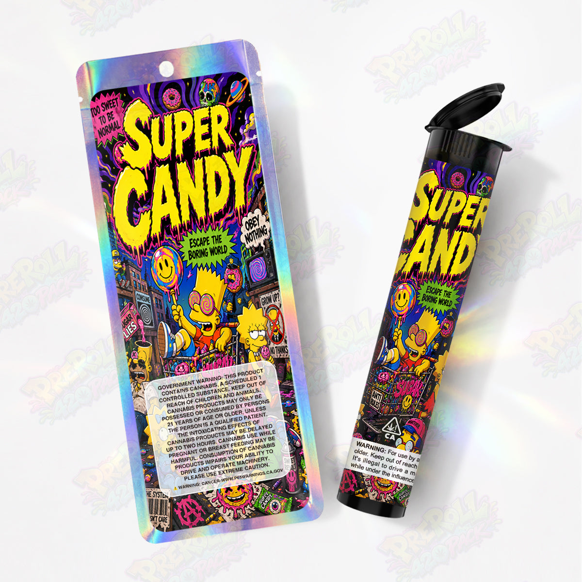 Super Candy Pre Roll Tubes + Mylar Bags