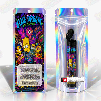 Blue Dream Pre Roll Tubes + Mylar Bags