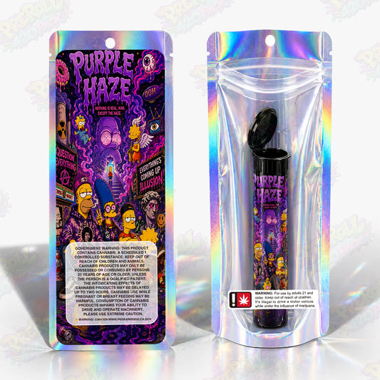 Purple Haze Pre Roll Tubes + Mylar Bags
