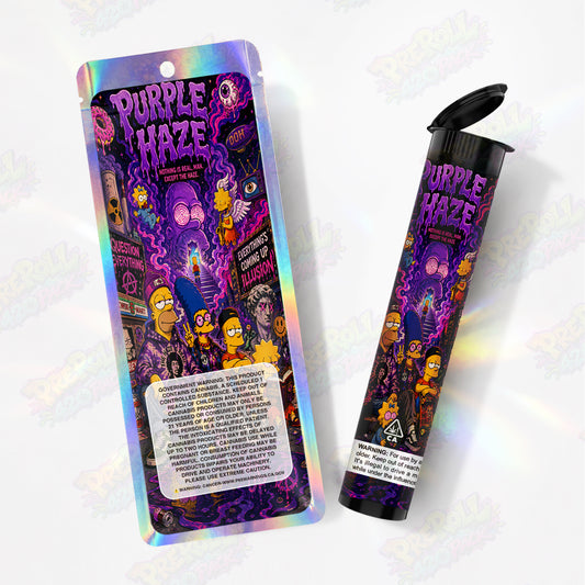 Purple Haze Pre Roll Tubes + Mylar Bags