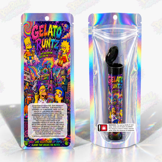 Gelato Runtz Pre Roll Tubes + Mylar Bags