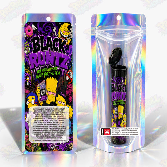 Black Runtz Pre Roll Tubes + Mylar Bags