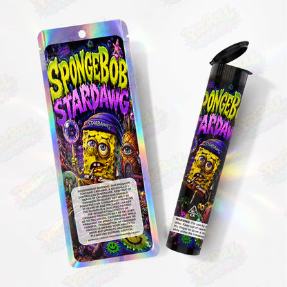 Spongebob Stardawg Pre Roll Tubes + Mylar Bags