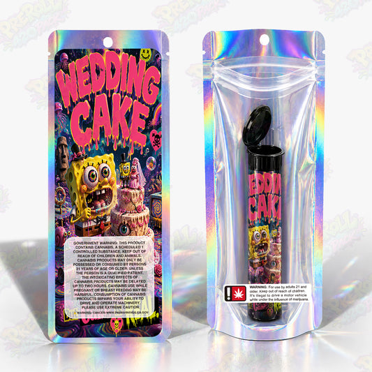 Wedding Cake Pre Roll Tubes + Mylar Bags
