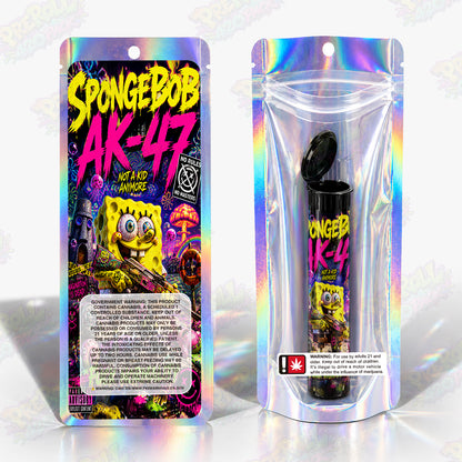 Spongebob AK-47 Pre Roll Tubes + Mylar Bags