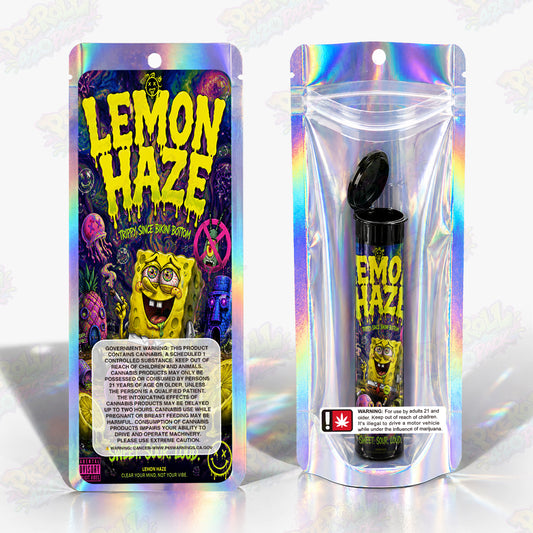 Lemon Haze Pre Roll Tubes + Mylar Bags