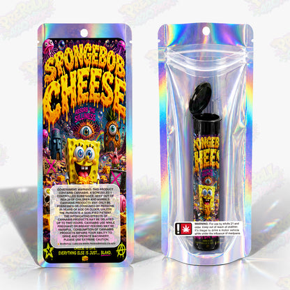 Spongebob Cheese Pre Roll Tubes + Mylar Bags