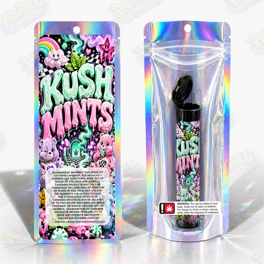 Kush Mints Pre Roll Tubes + Mylar Bags