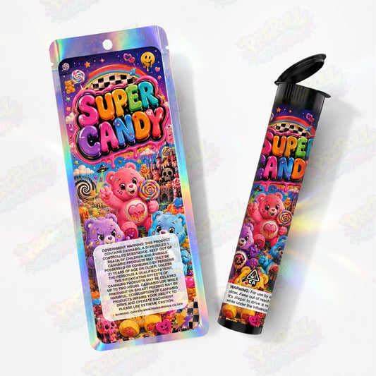 Super Candy Pre Roll Tubes + Mylar Bags