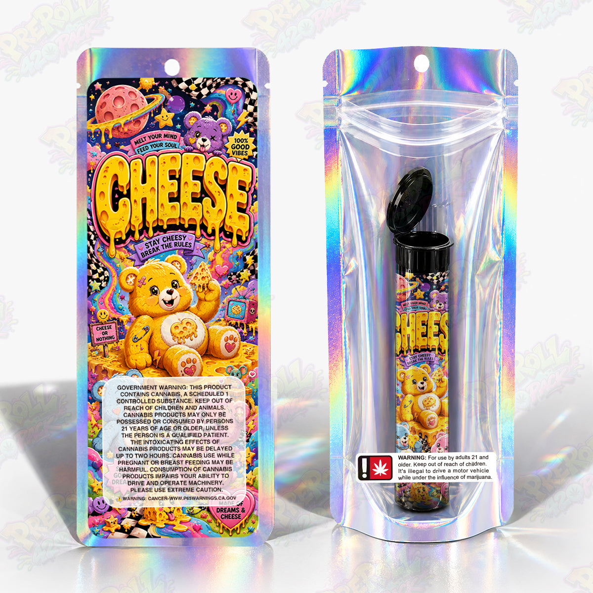 Cheese Pre Roll Tubes + Mylar Bags