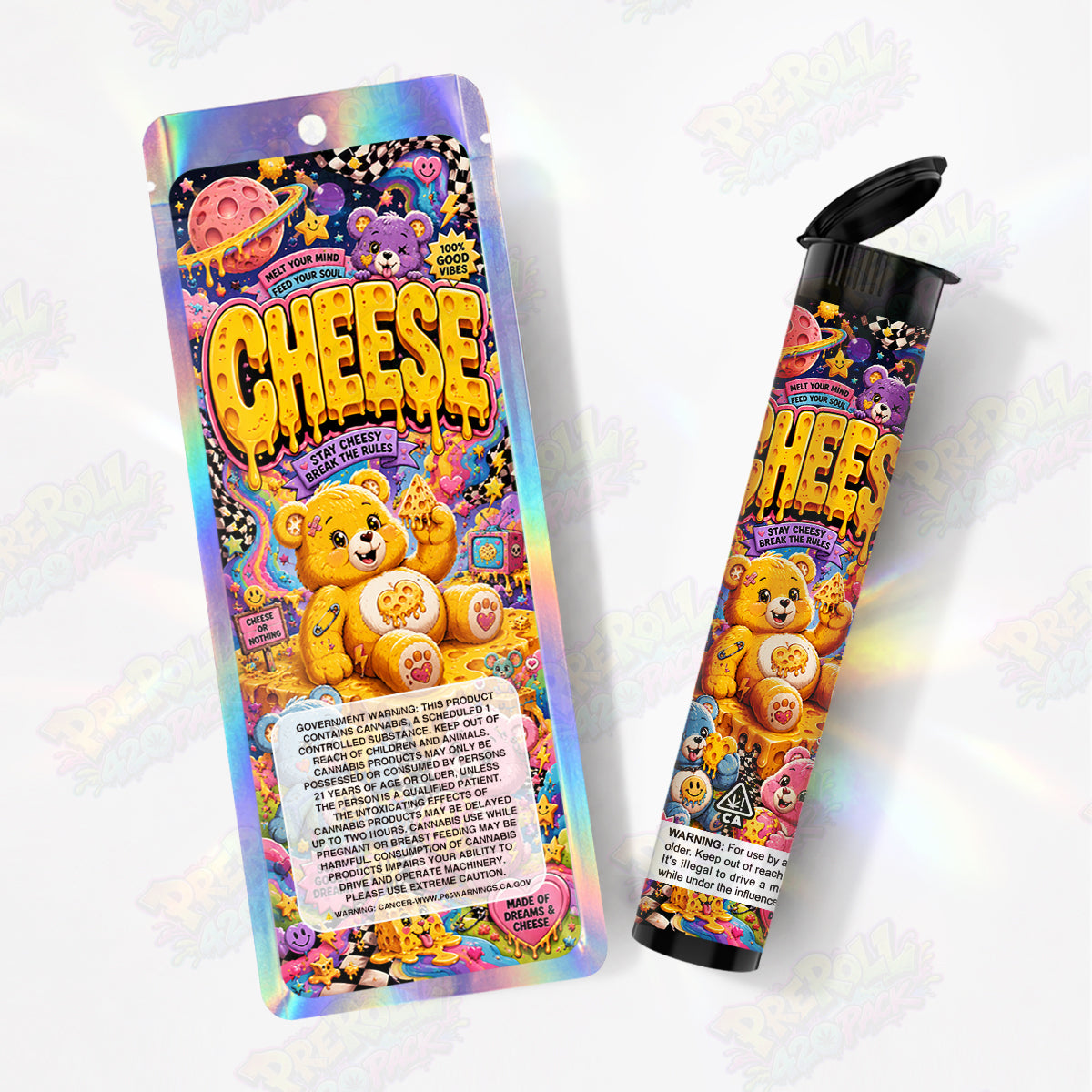 Cheese Pre Roll Tubes + Mylar Bags