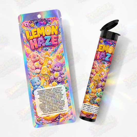 Lemon Haze Pre Roll Tubes + Mylar Bags