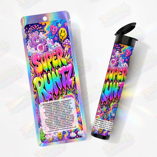 Super Runtz Pre Roll Tubes + Mylar Bags