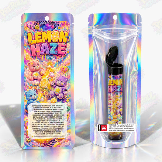 Lemon Haze Pre Roll Tubes + Mylar Bags