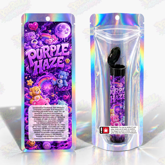 Purple Haze Pre Roll Tubes + Mylar Bags