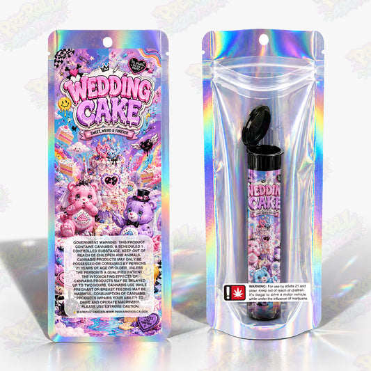 Wedding Cake Pre Roll Tubes + Mylar Bags