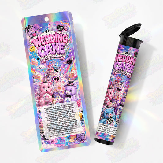 Wedding Cake Pre Roll Tubes + Mylar Bags
