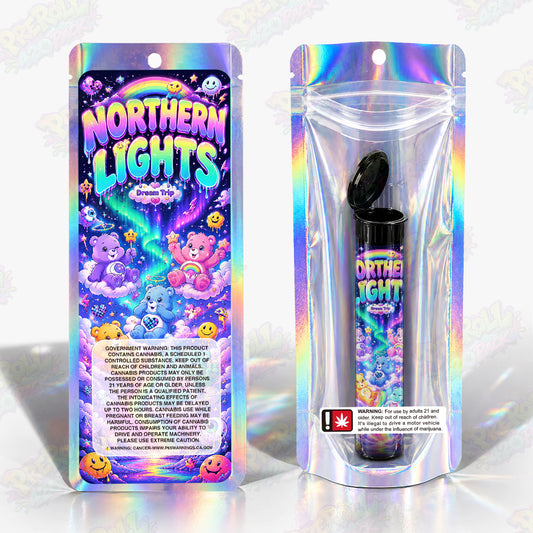 Northern Lights Pre Roll Tubes + Mylar Bags