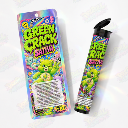 Green Crack Pre Roll Tubes + Mylar Bags