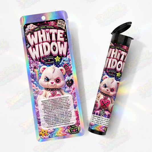 White Widow Pre Roll Tubes + Mylar Bags