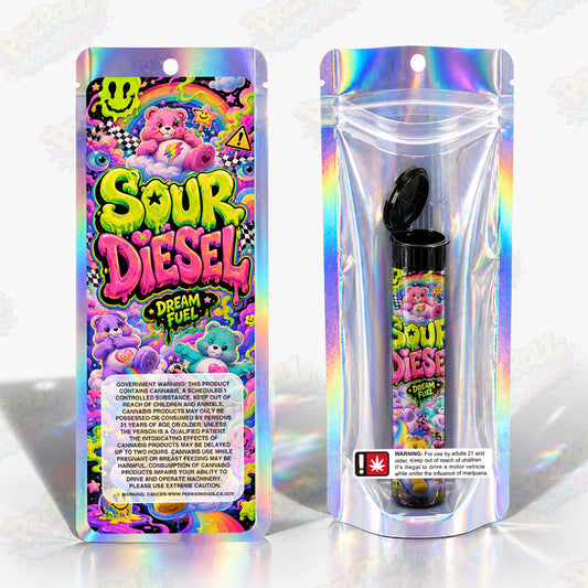 Sour Diesel Pre Roll Tubes + Mylar Bags