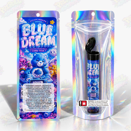 Blue Dream Pre Roll Tubes + Mylar Bags