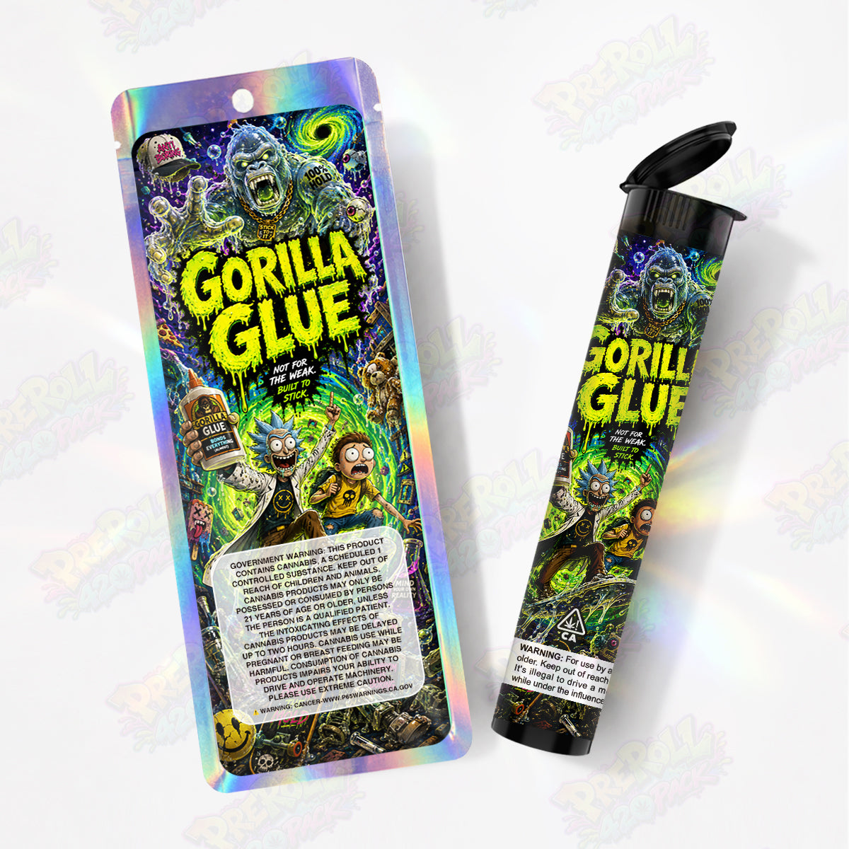 Gorilla Glue Pre Roll Tubes + Mylar Bags