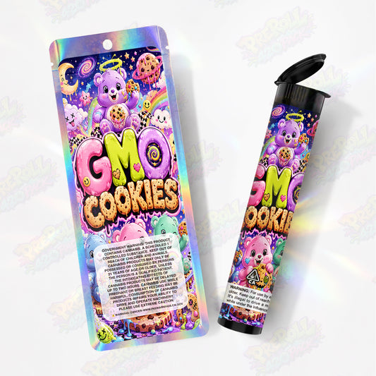 GMO Cookies Pre Roll Tubes + Mylar Bags