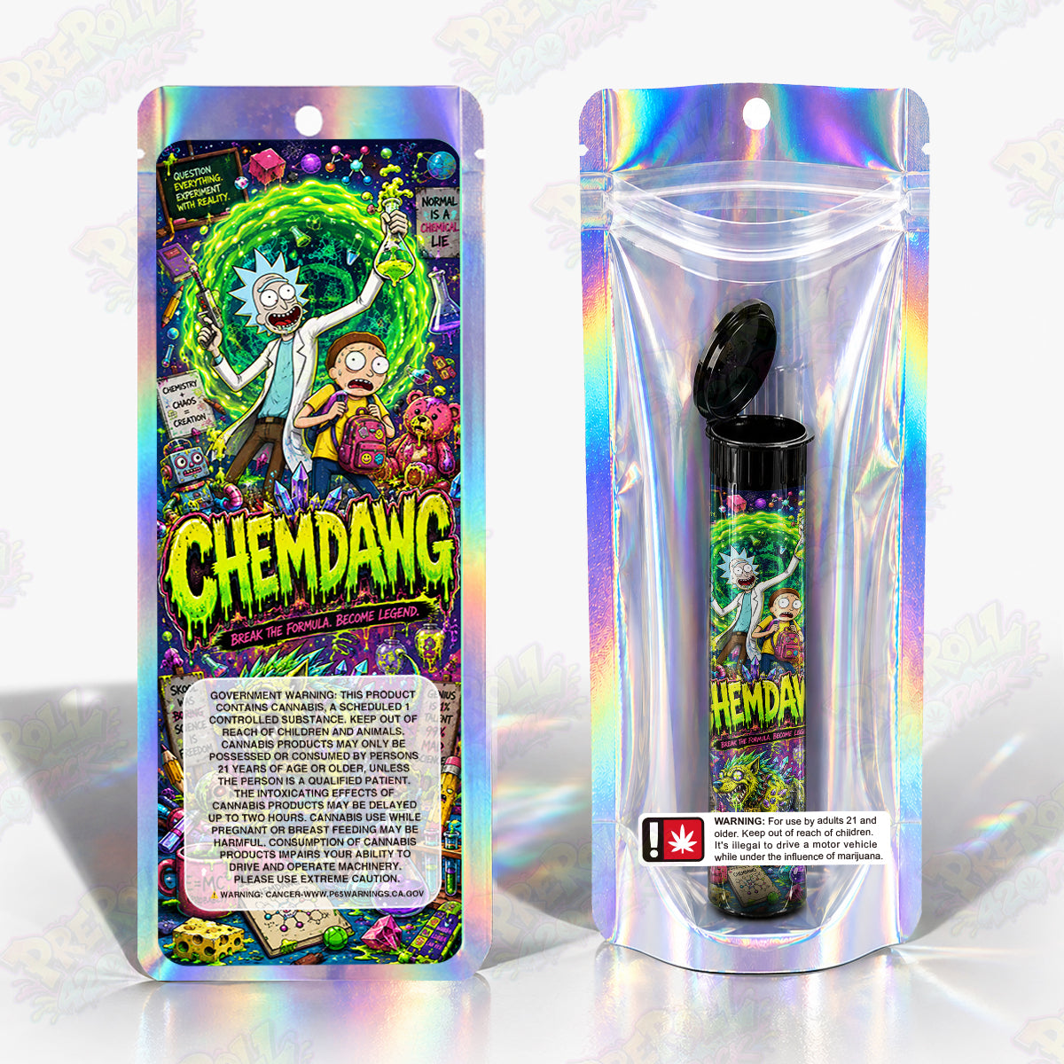 Chemdawg Pre Roll Tubes + Mylar Bags