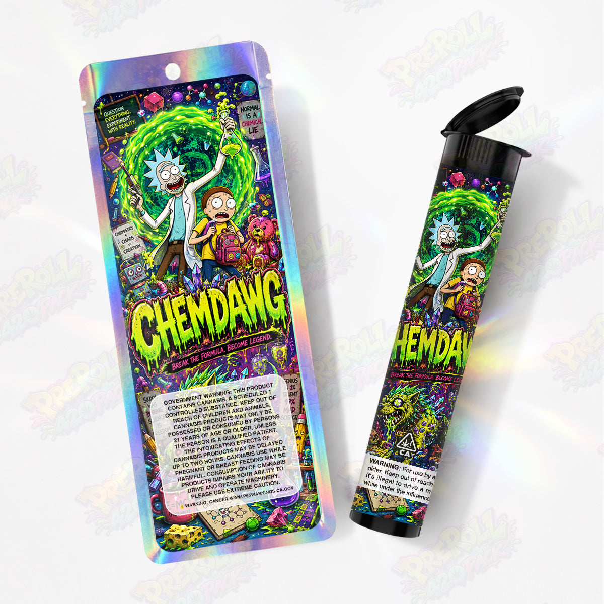 Chemdawg Pre Roll Tubes + Mylar Bags